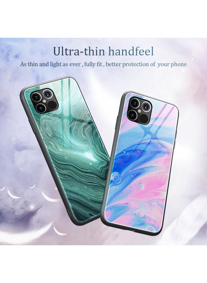 اس-توب جراب لهاتف iPhone 12 Pro Max بنمط رخامي وغطاء حماية زجاجي - Image 3