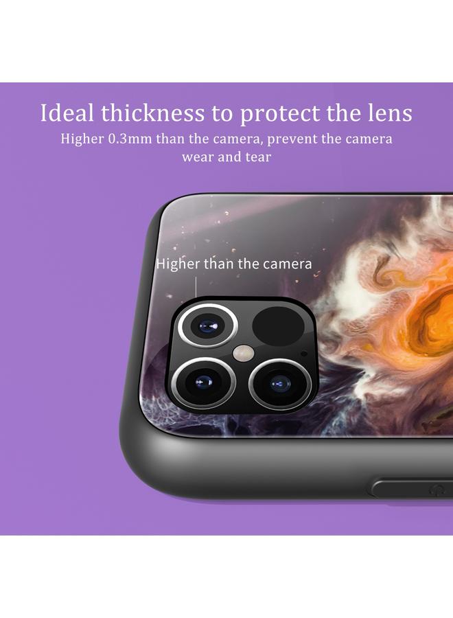 اس-توب جراب لهاتف iPhone 12 Pro Max بنمط رخامي وغطاء حماية زجاجي - Image 5