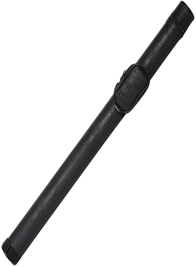 OKKO Billiard Pool Cue Hard Round Case Faux Crocodile Leather 1x1 (Croco Black) - Image 1
