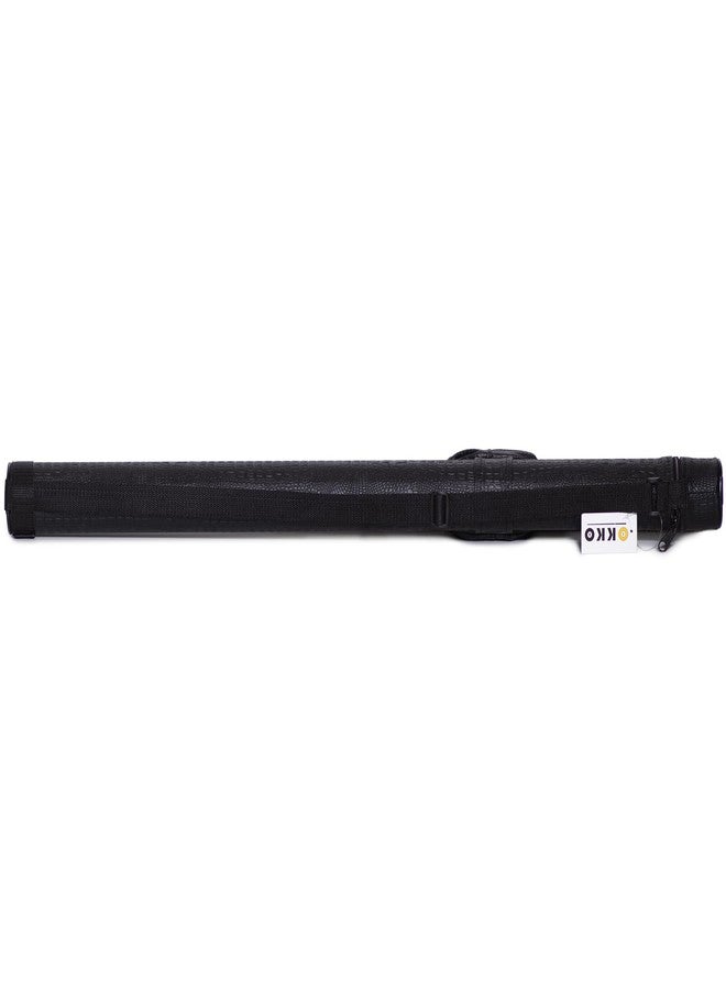OKKO Billiard Pool Cue Hard Round Case Faux Crocodile Leather 1x1 (Croco Black) - Image 2