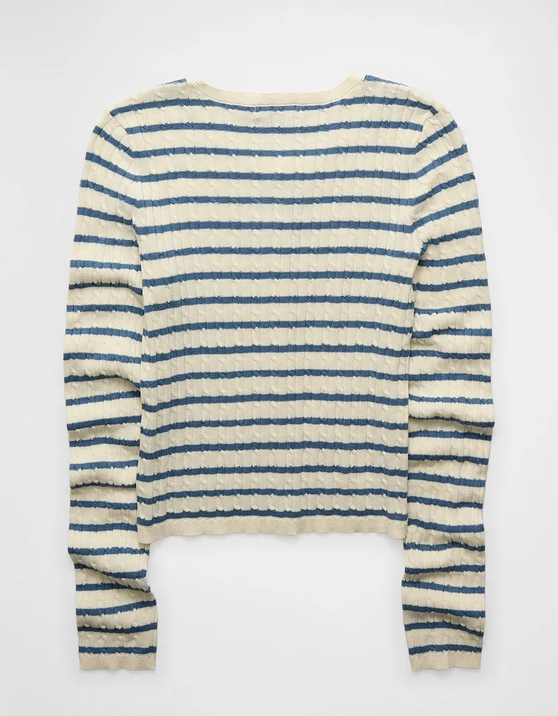 American Eagle  AE Cable-Knit Cardigan Sweater for Women | Best Price UAE