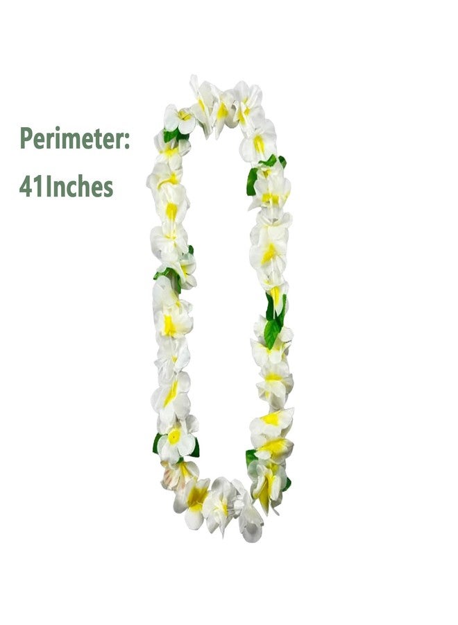 Mowane Leis for Luau Party, 48 Count | Thick and Lush Flower Leis for Luau Parties, Graduations, Birthdays, and Beach Weddings | Tropical Party Decorations and Hula Dance Accessories (48Pcs White) - Image 4