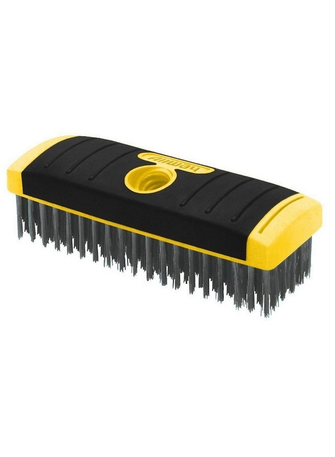 Allway Soft Grip Heavy Duty Carbon Steel Wire Brush Black and Yellow 20.3 x 6.3 x 5.08 cm SB619 - Image 1