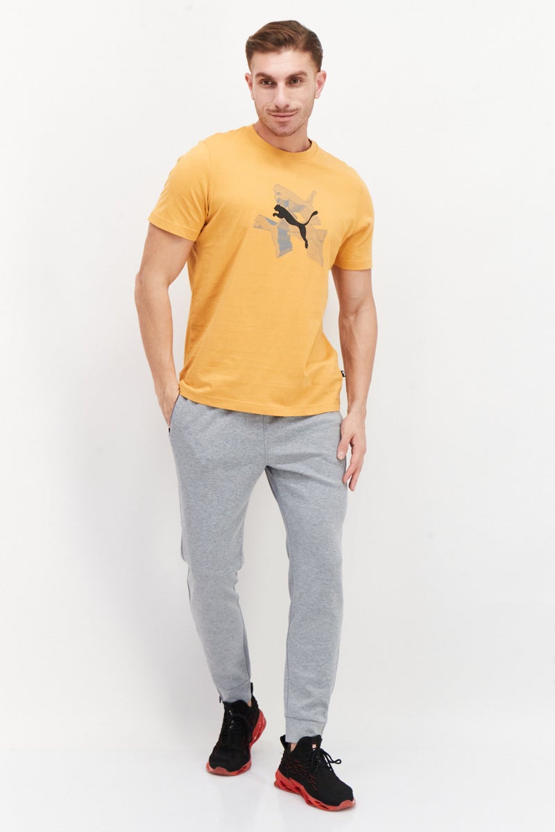 PUMA تي شيرت تدريب قصير الأكمام للرجال، رياضي، خردلي - Image 4