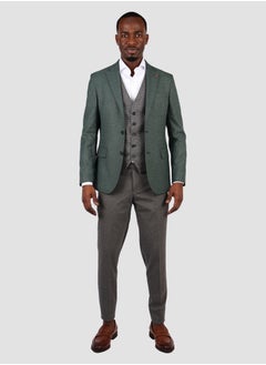 D'S DAMAT بدلة DS Damat Slim Fit باللون الأخضر مكونة من 3 قطع  - Image 2