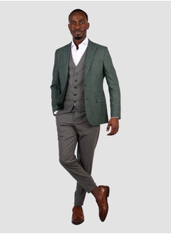 D'S DAMAT بدلة DS Damat Slim Fit باللون الأخضر مكونة من 3 قطع  - Image 3