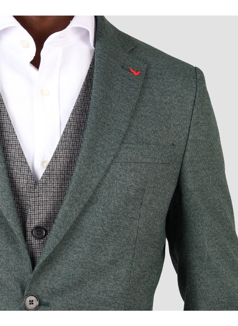 D'S DAMAT بدلة DS Damat Slim Fit باللون الأخضر مكونة من 3 قطع  - Image 5