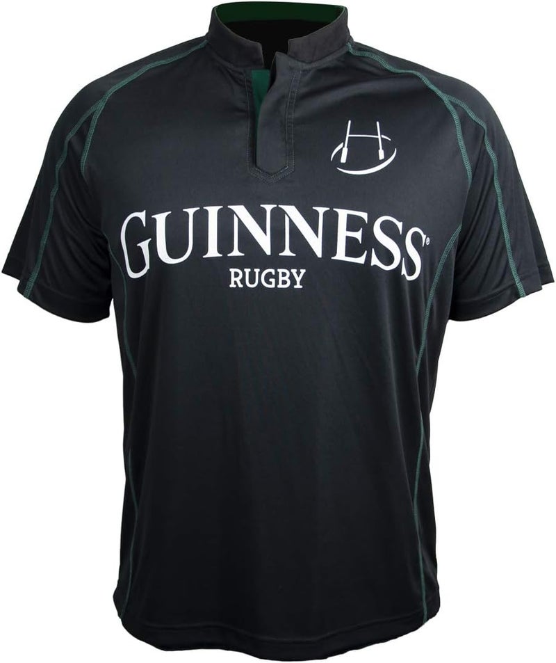 GUINNESS Black & Green Short Sleeve Rugby Jersey | Officially Licensed Irish Rugby Shirt - Image 1