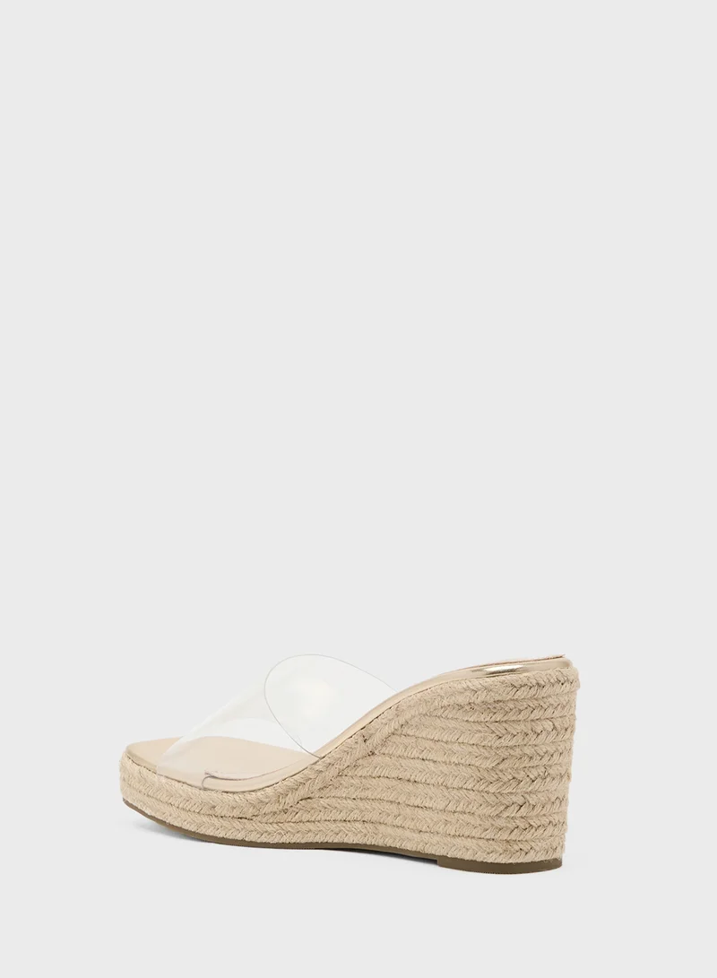 جينجر High Wedge With Clear Strap