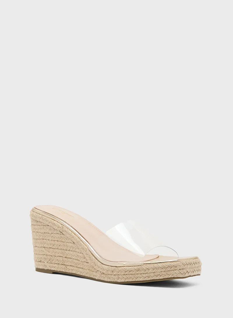 جينجر High Wedge With Clear Strap