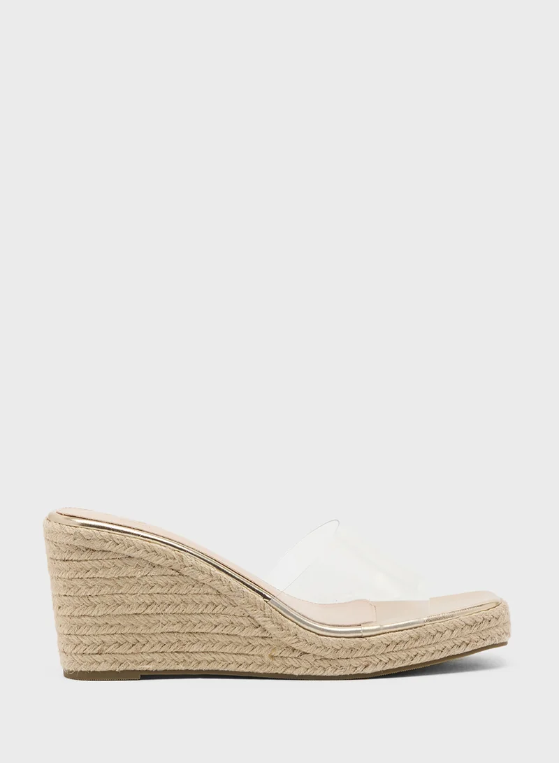 جينجر High Wedge With Clear Strap