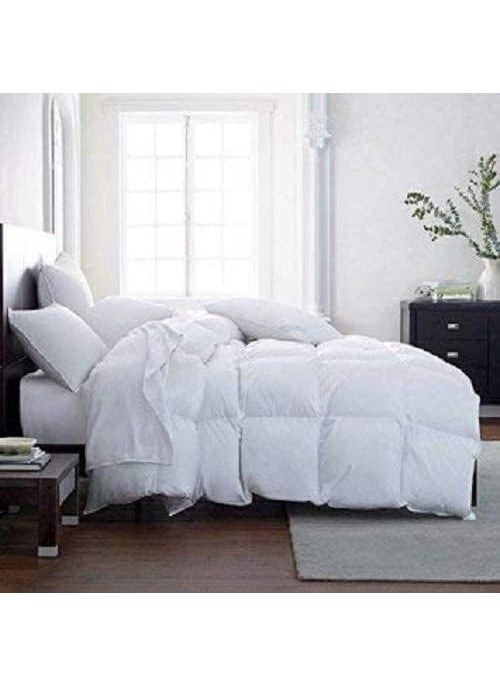 Lavish Comforts Down Alternative Comforter Queen Size  Fluffy Duvet Insert  Puffy Premium All Season Winter  Luxury Breathable Hotel Plush Comforter  Queen White 86x86 inches  EcoCompressed Packing 