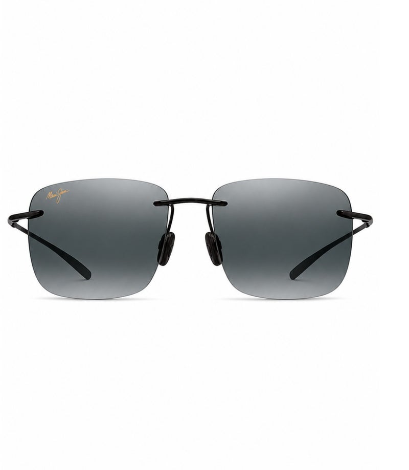 ماوي جيم نظارات شمسية مستقطبة Maui Jim Breakwall 422-02 (MJ0422S-001 64)، إطار مستطيل بدون حواف (مقاس 64 مم)، لون أسود لامع، عدسات MauiPure رمادية محايدة، للجنسين. - Image 2