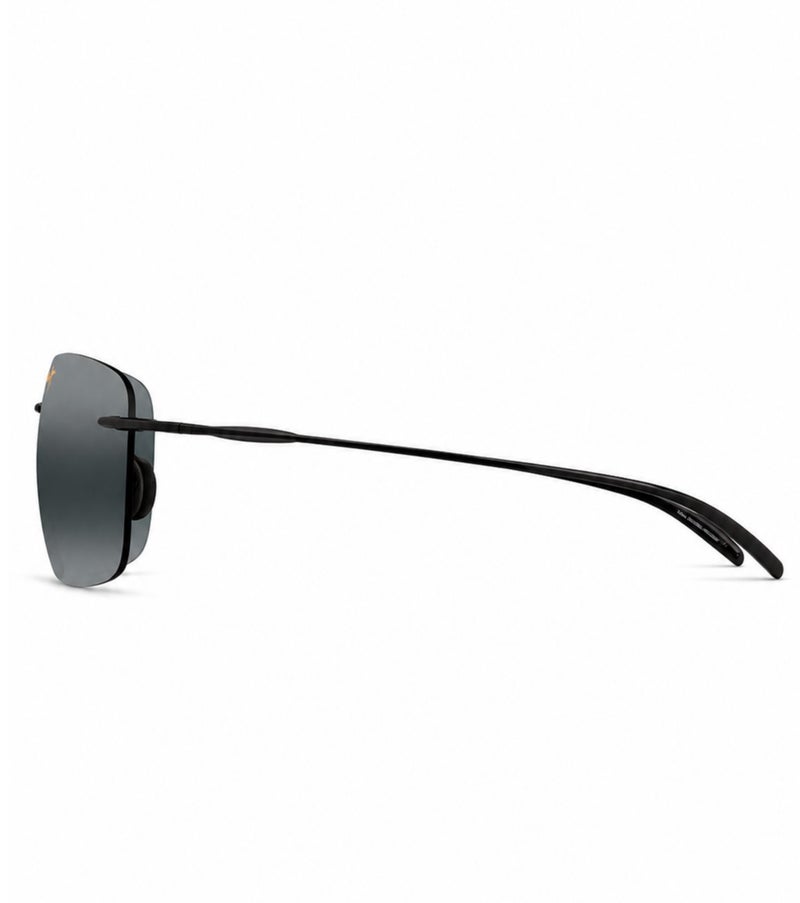 ماوي جيم نظارات شمسية مستقطبة Maui Jim Breakwall 422-02 (MJ0422S-001 64)، إطار مستطيل بدون حواف (مقاس 64 مم)، لون أسود لامع، عدسات MauiPure رمادية محايدة، للجنسين. - Image 3