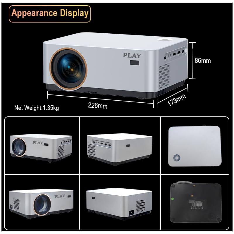 Play MP-1 Smart WiFi 3D 4k Full HD LED Android 11| Genuine Multifunction| Bluetooth 4D Keystone | 550-inch Display |1920x1080P | USB HDMI 4k |Portable Digital Projector LED Home Theater - Image 3