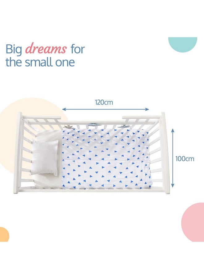 لوفلاب طقم لفافات الأطفال من قماش موسلين قطني 100%، عبوة من 5 قطع، مقاس 120 سم × 100 سم (47 بوصة × 39 بوصة)، مثلثات وطيور وبالونات مطبوعة على اللون الأبيض، للأطفال من سن 0 إلى 18 شهرًا فما فوق، لفافات موسلين مولمال مطبوعة للأطفال حديثي الولادة - Image 5