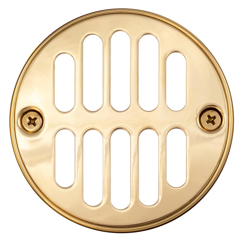 Westbrass Shower Strainer Set with Screws Grill and Crown Polished Brass D31203 - Image 2