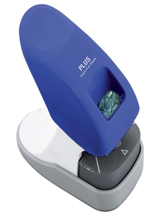 Plus Paper Clinch Desktop Staple-Free Stapler, Blue (31260) - Image 1