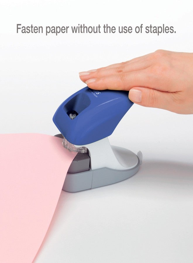 Plus Paper Clinch Desktop Staple-Free Stapler, Blue (31260) - Image 3