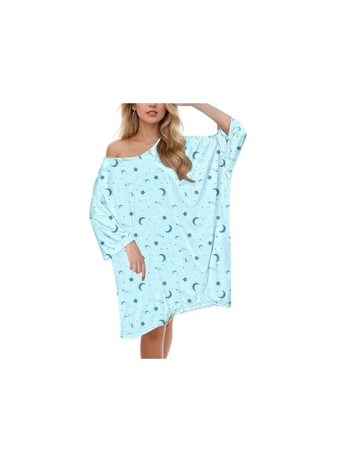 NIBEMINENT - Plus Size Nightgowns for Women Oversized Sleepwear Women Sleep T-Shirts Soft Pajama Dress Suitable for Size S-5XL - Image 1