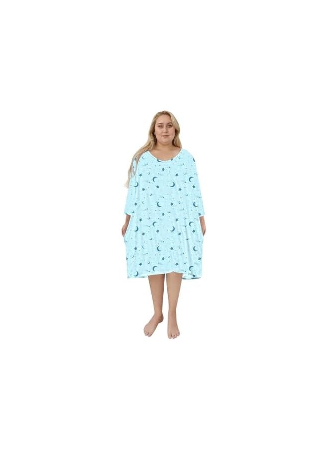 NIBEMINENT - Plus Size Nightgowns for Women Oversized Sleepwear Women Sleep T-Shirts Soft Pajama Dress Suitable for Size S-5XL - Image 1