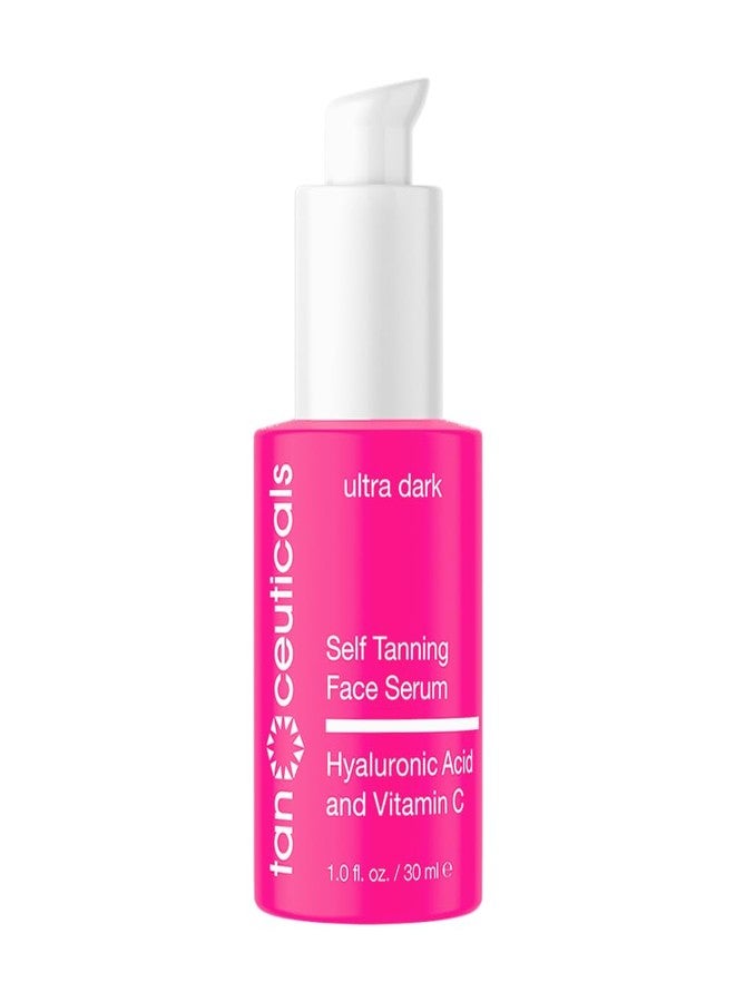Tanceuticals Self Tanning Face Serum - Color-Correcting and Hydrating with Vitamin C & Hyaluronic - Facial Self Tanner for Natural Looking & Long Lasting Sunless Tan - 1 oz (Ultra Dark) - Image 1