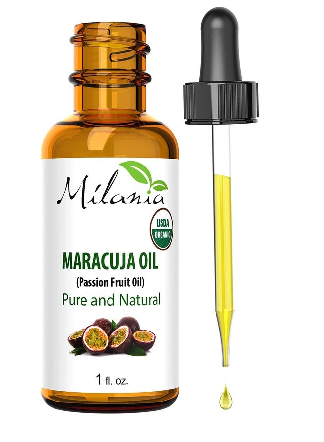 MILANIA Premium Organic Maracuja Oil. Pure Virgin Passion Fruit Oil, 1 fl. oz Cold-Pressed Extracted Aceite de Marula Unrefined - Image 1