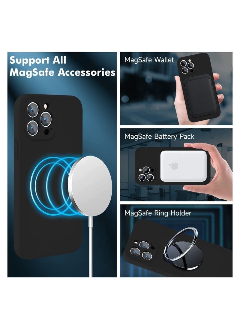 Raxoom Silicone Magnetic Case for iPhone 13 Pro Max with 2 Pack Tempered Glass Screen Protector Magsafe Case - Image 2