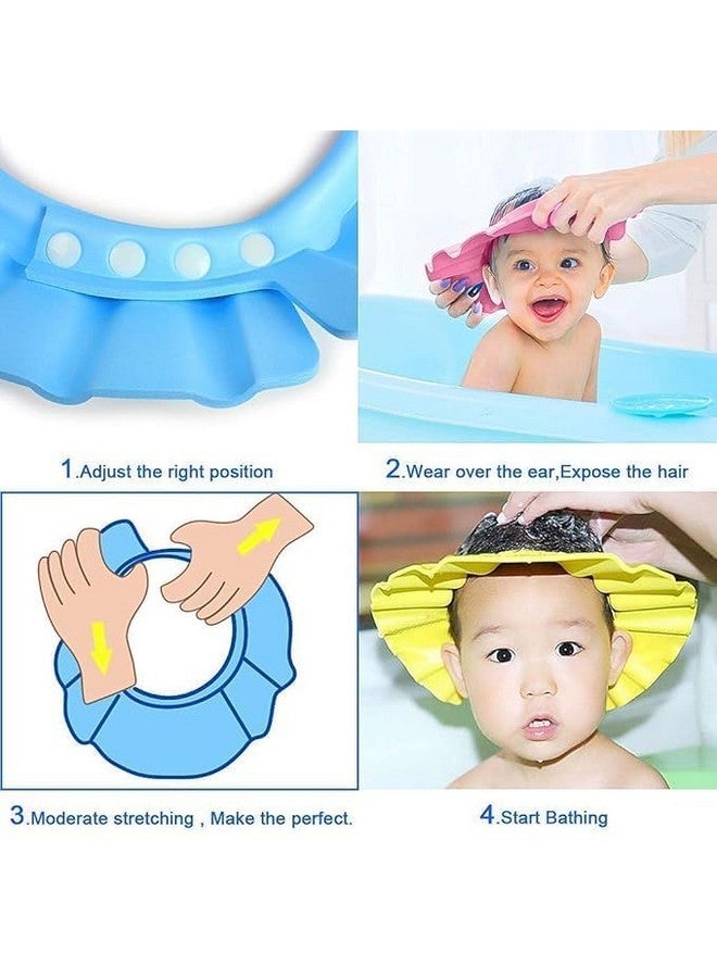 DAVALBA Baby Shower Cap, Shower Cap for Kids 0-9 Years, Adjustable Silicone Crown with Eye & Ear Protection, Waterproof Bathing Hat for Washing Hair (Pack of 2) - Image 5