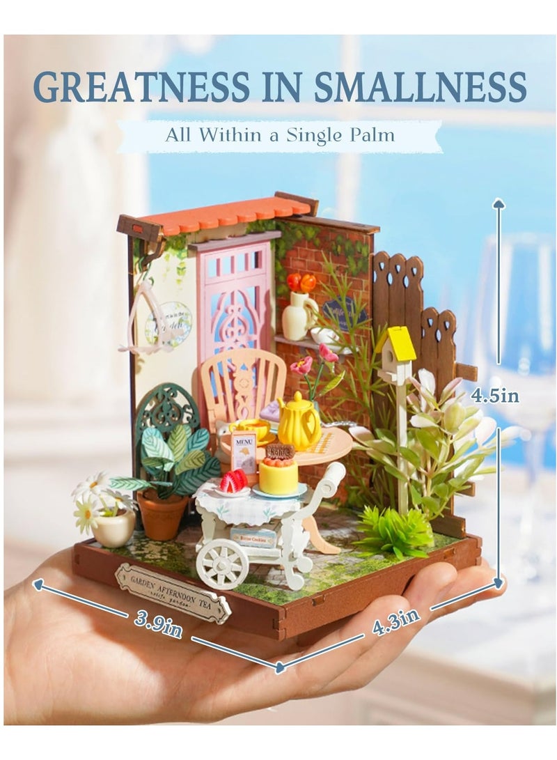Robotime Rolife Fancy Tea Yard 3D Wooden Puzzle DIY Miniature House Kit DS038 Decorative DIY Crafts/Birthday Gifts/Home Decor For Girls&Boys Teens&Adults - Image 2