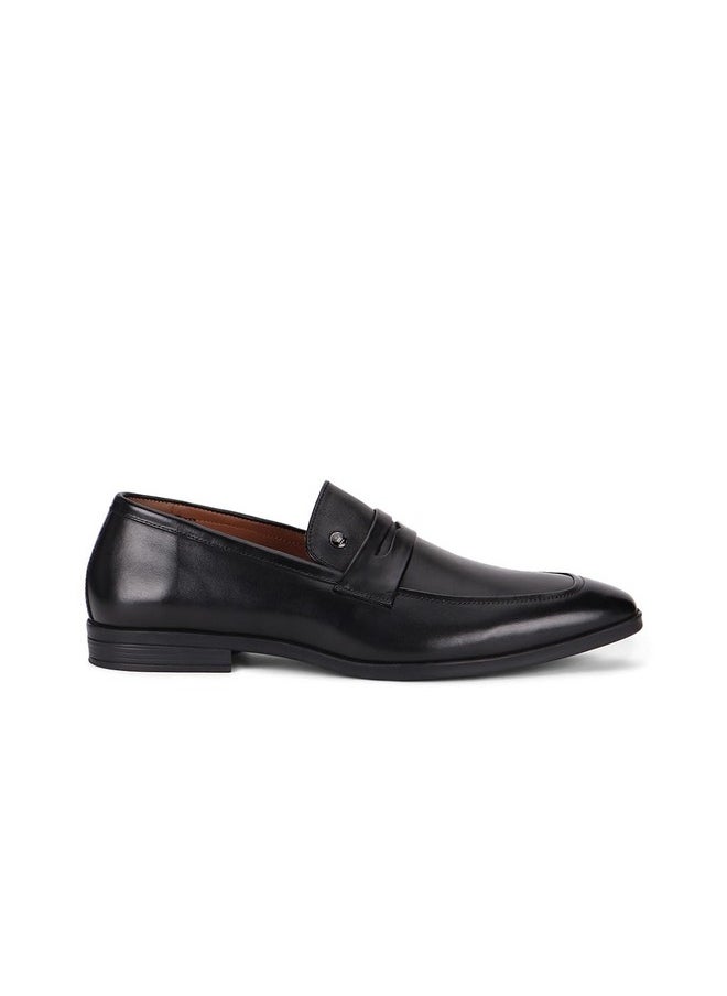 LOUIS PHILIPPE - Louis Philippe Men's Black Formal Leather Slip-Ons (8 UK) - Image 1
