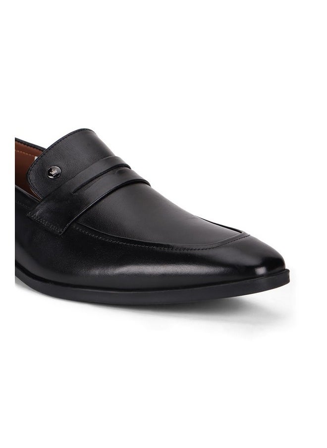 LOUIS PHILIPPE - Louis Philippe Men's Black Formal Leather Slip-Ons (8 UK) - Image 1