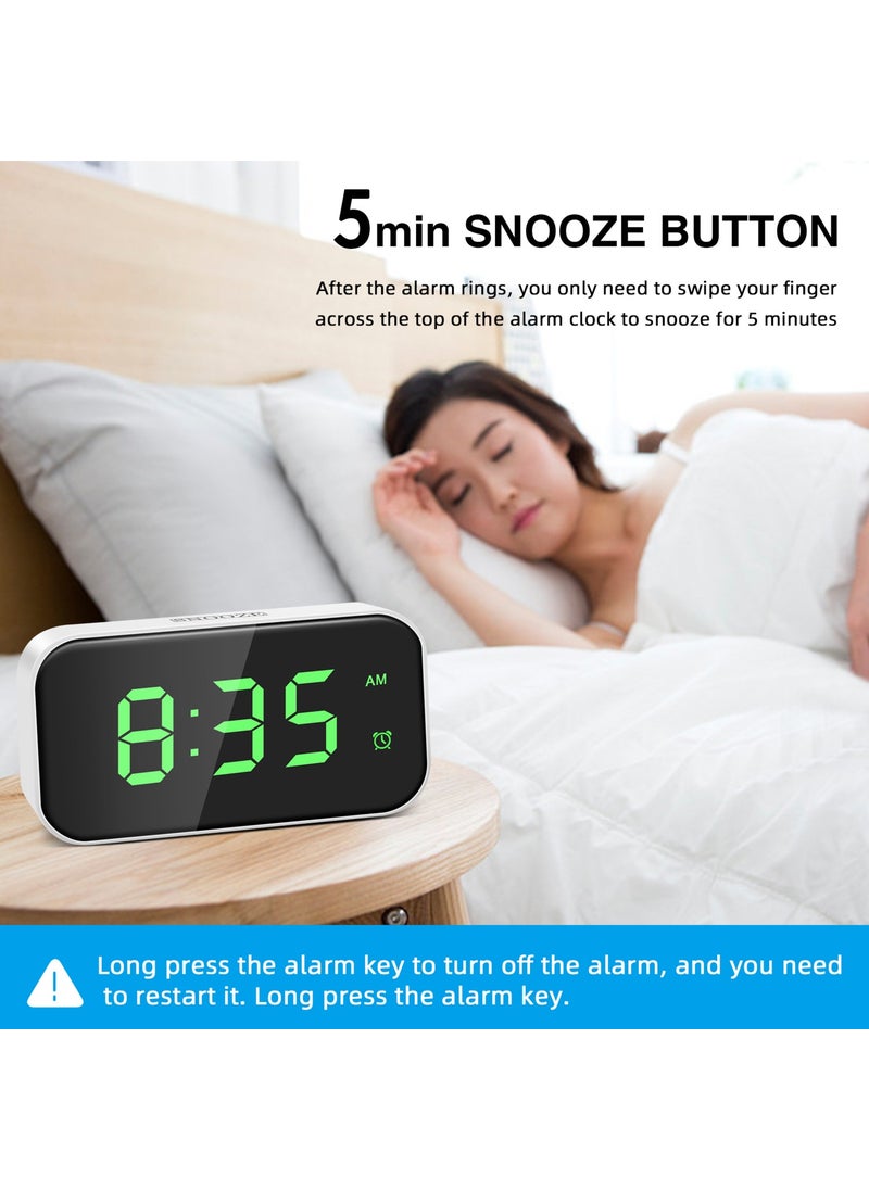 LED Alarm Clock Digital Table Clock Electronic Clock (Green Font) (From Abroad)