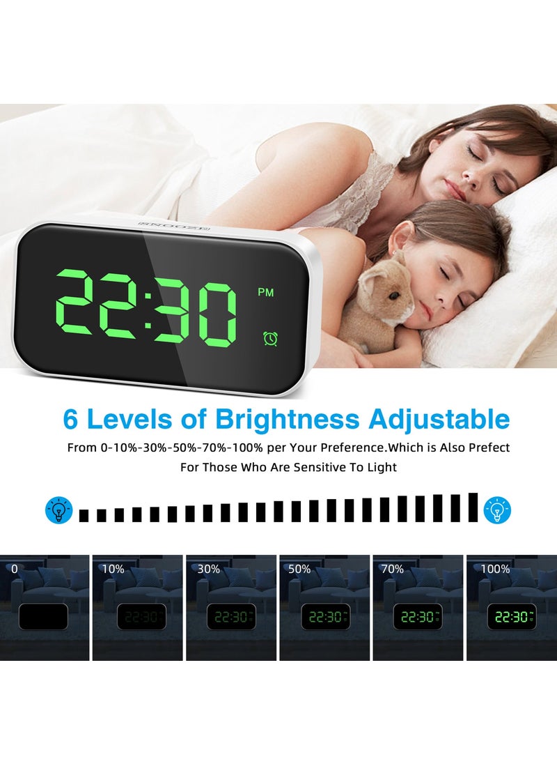 LED Alarm Clock Digital Table Clock Electronic Clock (Green Font) (From Abroad)