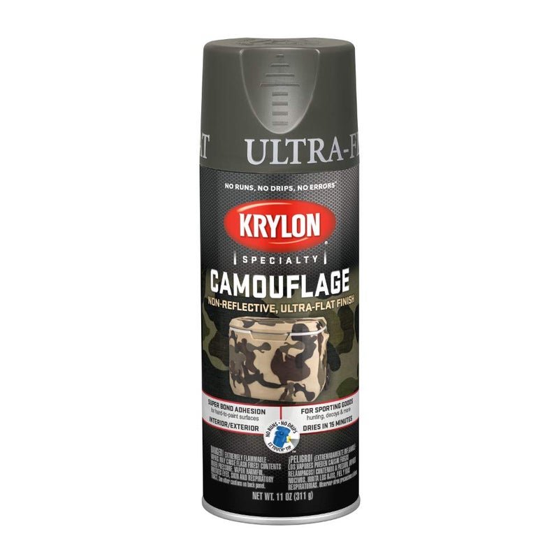 Krylon 11 Oz K04293777 Fusion For Plastic Olive Spray Paint Camouflage - Image 1