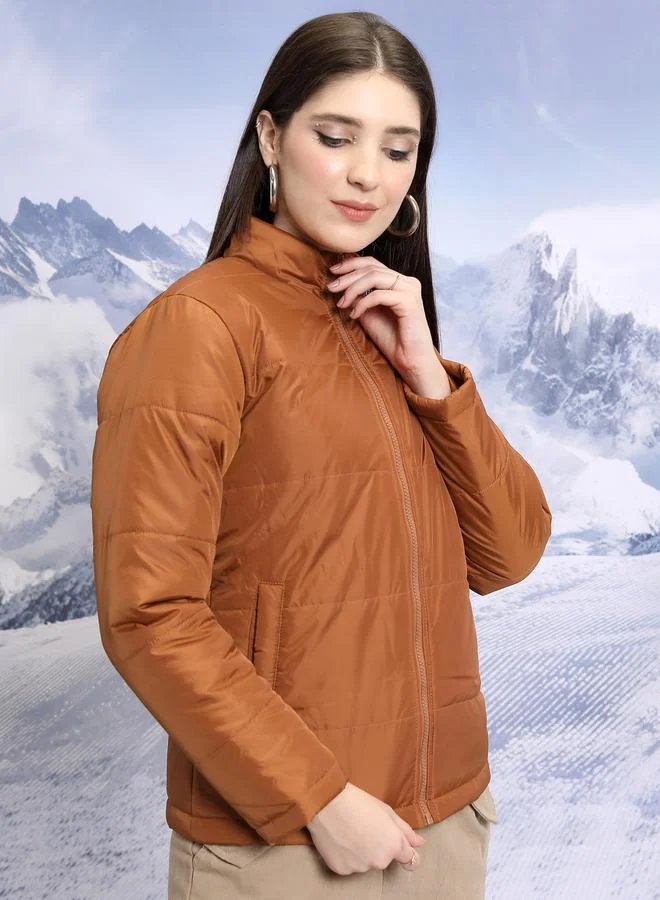 Tokyo Talkies Quilted High Neck Padded Jacket by Styli