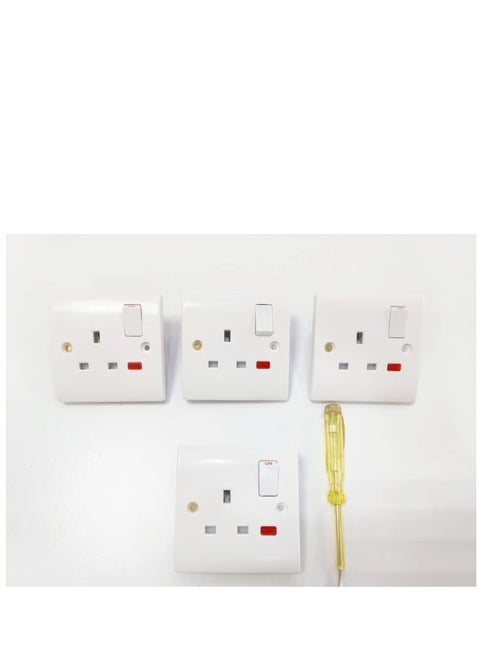 13A FUES SOCKET TRY Pack for 5 with tester