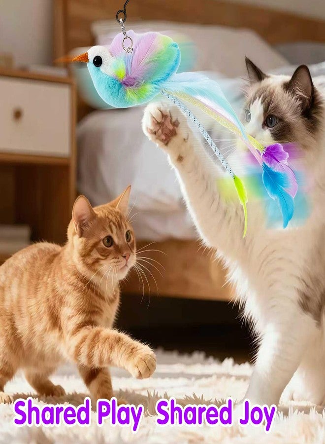 Walfront Interactive Cat Toys - Handheld Feather Wand with Realistic Bird Head, Indoor Hunt & Chase Play for Kittens & Adult Cats, Relieves Boredom, Reduces Anxiety & Creates Joyful Bonding - Image 2