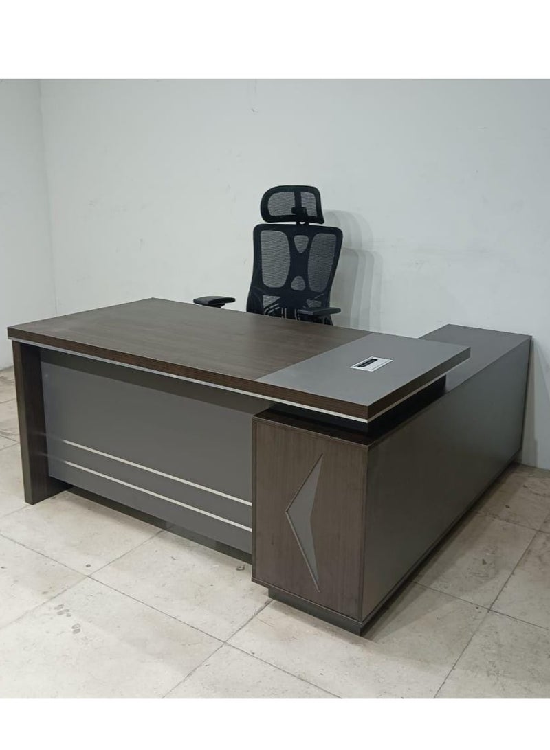 Galaxy Design L-Shaped Office Table with Side Drawers – Stylish & Spacious Computer Desk for Home and Office, Durable Executive Workstation with Lockable Storage, 160 cm, Model GDF-NAD2116