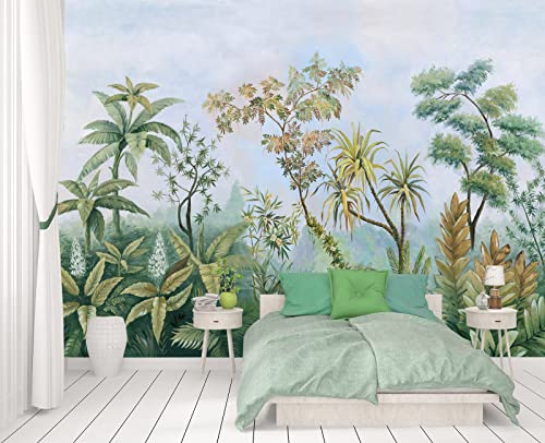 Cliouar-Tropical Plants Southeast Asia Oil Painting Forest Wallpaper Mural Bedroom Living Room Decoration 158" x 110"(Not Self-Adhesive) - Image 2