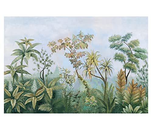 Cliouar-Tropical Plants Southeast Asia Oil Painting Forest Wallpaper Mural Bedroom Living Room Decoration 158" x 110"(Not Self-Adhesive) - Image 5