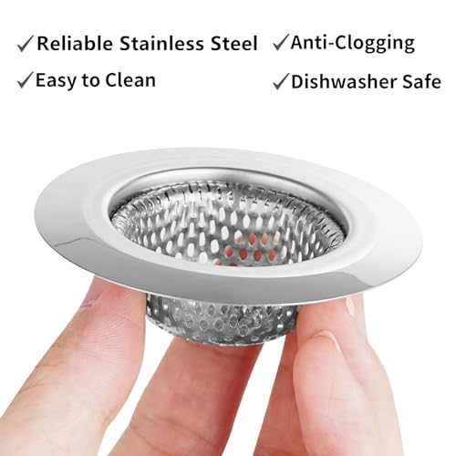 Ohtomber 2PCS Bathtub Drain Strainer - 2.79 inch Bathtub Floor Shower Hair Drain Catcher Cover, Stainless Steel Bathroom Sink Strainer Filter Basket for Bathroom Sink, Wash Basin - Image 3