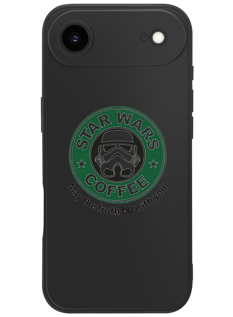 Theodor Protective Slim Fit Case Liquid Silicone Cover with Full Body Protection Anti-Scratch Shockproof Case For Apple iPhone 17 Air (Black) StarWars Coffee - Image 1