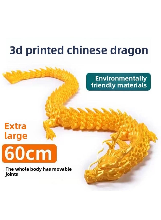 3d Printing Chinese Dragon Ornaments Fish Tank Landscaping Dragon Handicraft Joint Movable Creative Toys-Color:Laser Green Dragon + Dragon Egg-Size:30cm Dragon + 13cm Dragon Egg - Image 2