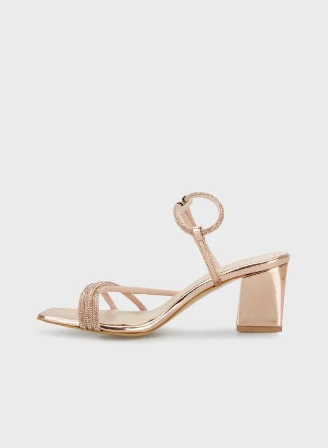 ليلا حذاء سهرة بكعب مزخرف من ليلا للنساء