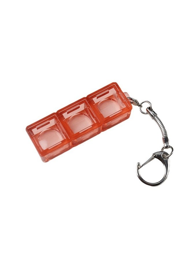 PC Material Transparent 2 Holes 3 Holes 4 Holes With Snake Chain Key Chain Can Freely Install Various Mechanical Keyboard Shaft Experience-Color:Red Transparent 3 Holes + Key Chain