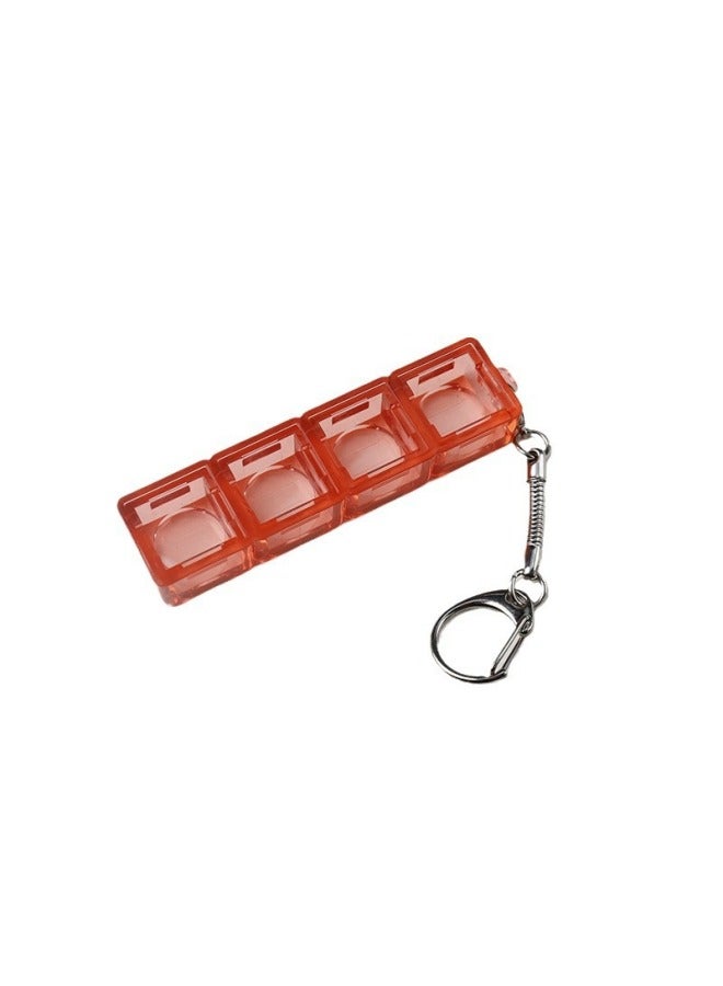 PC Material Transparent 2 Holes 3 Holes 4 Holes With Snake Chain Key Chain Can Freely Install Various Mechanical Keyboard Shaft Experience-Color:Red Transparent 3 Holes + Key Chain