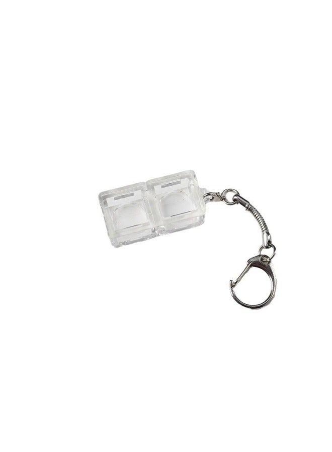 PC Material Transparent 2 Holes 3 Holes 4 Holes With Snake Chain Key Chain Can Freely Install Various Mechanical Keyboard Shaft Experience-Color:Red Transparent 3 Holes + Key Chain