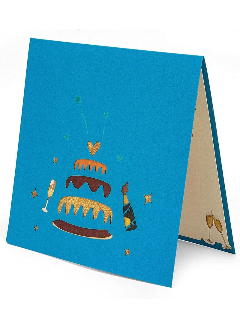 KASTWAVE Pop Up Birthday Card, Happy Birthday Cake Card,3D Card Greeting Cards with Envelope , Birthday Gifts, Cards for Women Mom Kids Dad Son Daughter Friend - Image 3