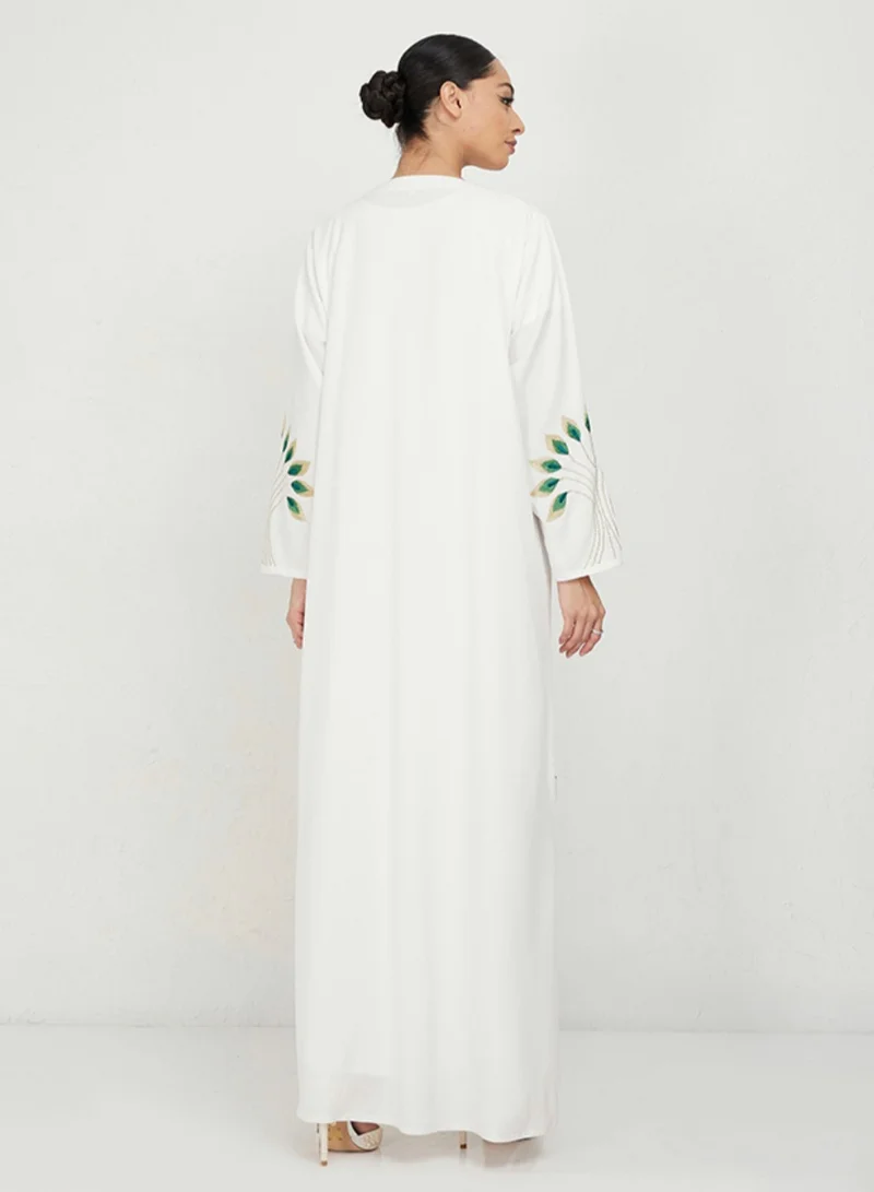 Rosette Abaya Abaya Embroidered With Belt